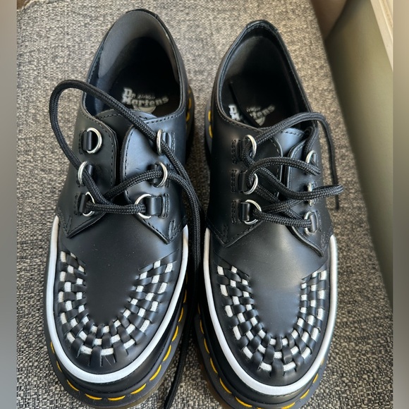 New Dr. Martens Ramsey smooth Black leather Creepers womens shoes size 5 - Picture 1 of 9